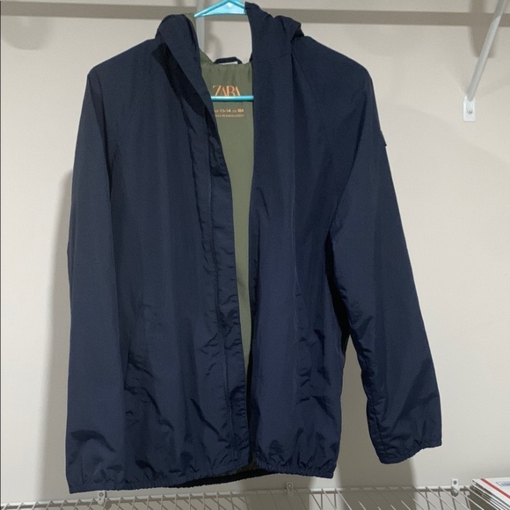 Zara Blue Windbreaker Lightweight Jacket